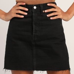 Levis Black Denim Ribcage Mini Skirt